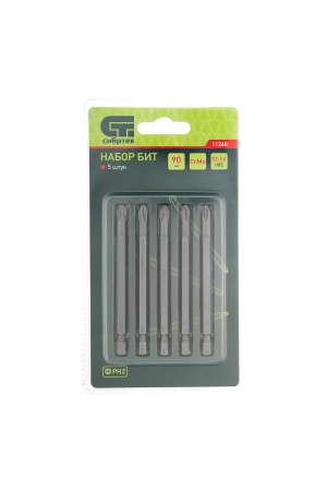 Бита PH2 x 90, сталь CrMo, 5 шт. Сибртех