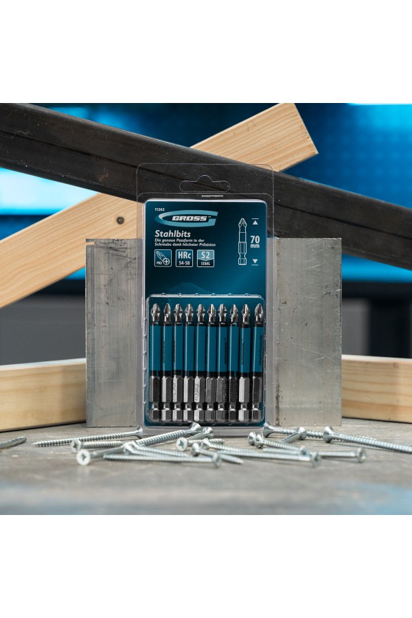 Бита PH2 х 70, сталь S2, 10 шт. Gross