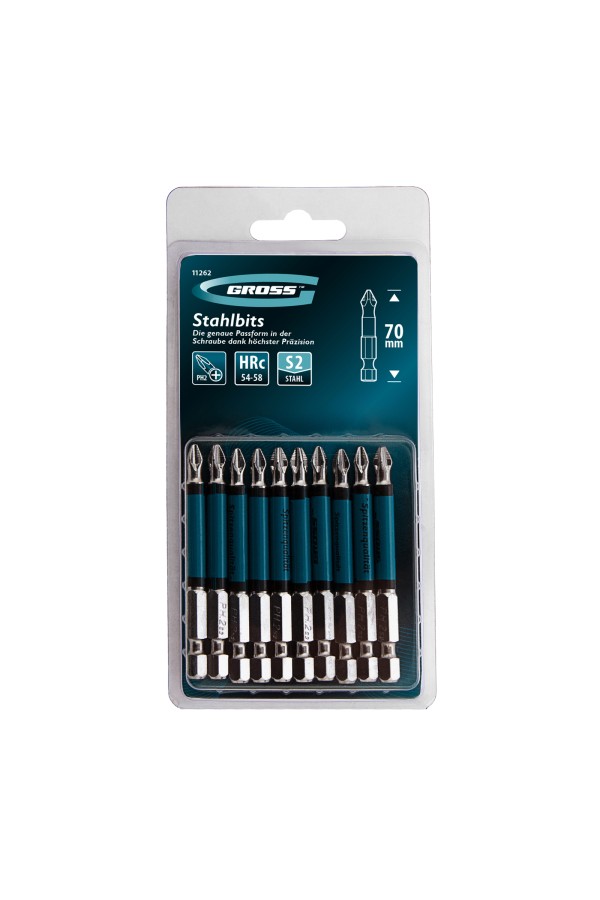 Бита PH2 х 70, сталь S2, 10 шт. Gross