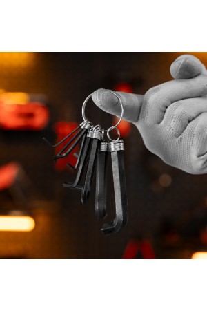 Набор ключей имбусовых HEX, 1.5-10 мм, CrV, 10 шт, оксидированные, на кольце Sparta