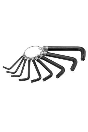 Набор ключей имбусовых Torx 9 шт: T10, 15, 20, 25, 27, 30, 40, 45, 50, оксидированные, на кольце Sparta