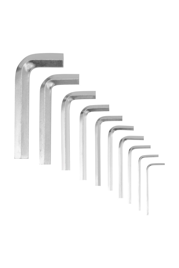 Набор ключей имбусовых HEX, 1.5-10 мм, CrV, 10 шт, никелированный, на кольце Sparta