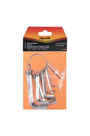 Набор ключей имбусовых HEX, 1.5-10 мм, CrV, 10 шт, никелированный, на кольце Sparta