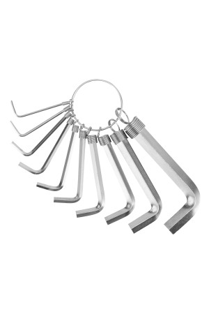 Набор ключей имбусовых HEX, 1.5-10 мм, CrV, 10 шт, никелированный, на кольце Sparta