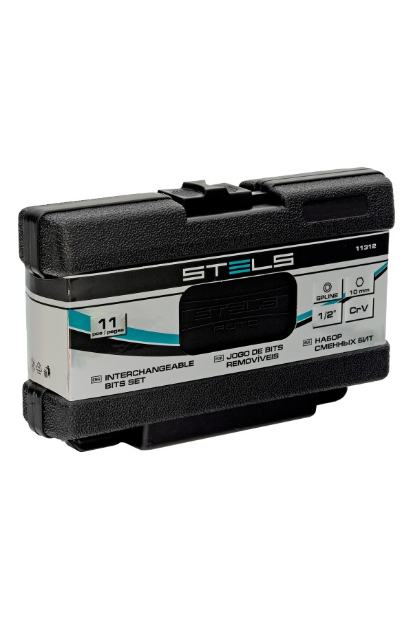 Набор бит SPLINE, шестигранный хвостовик 1/2'', CrV, 10 мм, 11 предметов Stels
