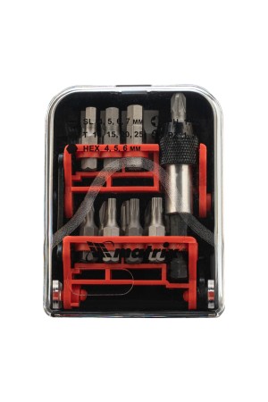 Набор бит, адаптер для бит, сталь S2, 18 предметов, пластиковый кейс Matrix