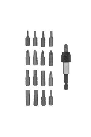 Набор бит, адаптер для бит, сталь S2, 18 предметов, пластиковый кейс Matrix