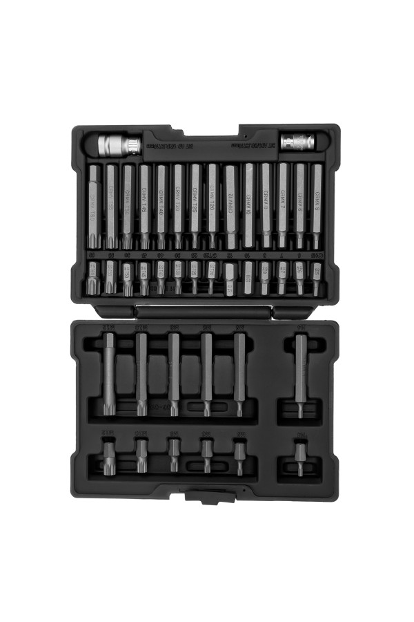 Набор бит HEX, Torx , SPLine, хвостовик-шестигранник 1/2, CrV, 42 шт. Stels