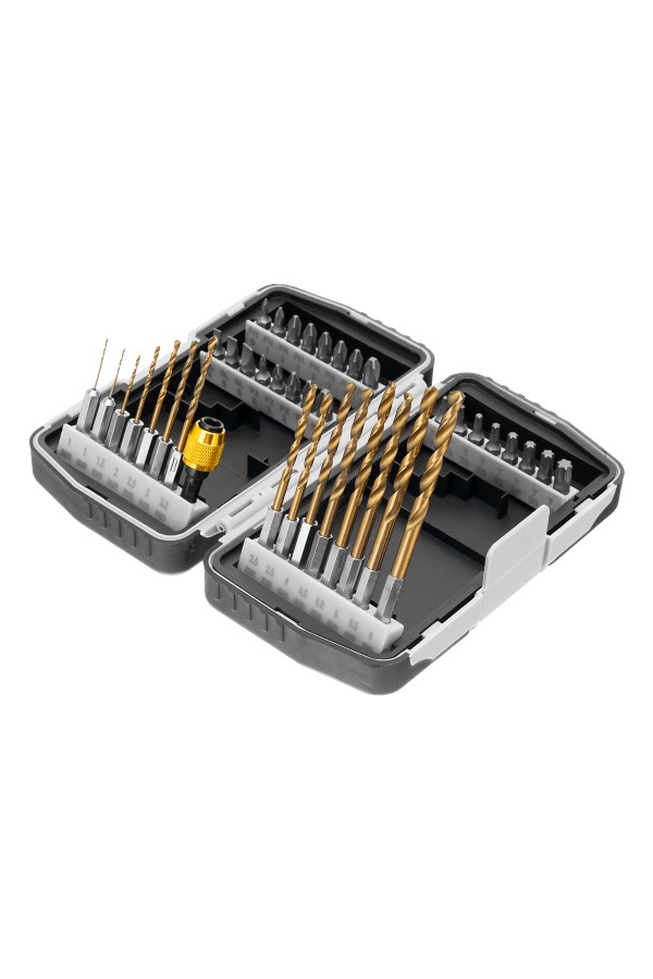 Набор бит и сверл, магнитный адаптер, CrV, пластиковый кейс, 40 шт. Matrix