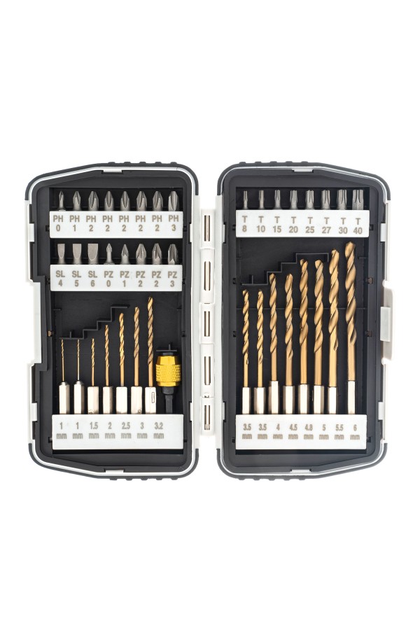 Набор бит и сверл, магнитный адаптер, CrV, пластиковый кейс, 40 шт. Matrix