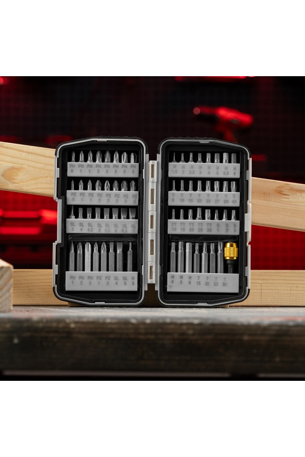 Набор бит, магнитный адаптер, CrV, пластиковый кейс, 64 шт. Matrix