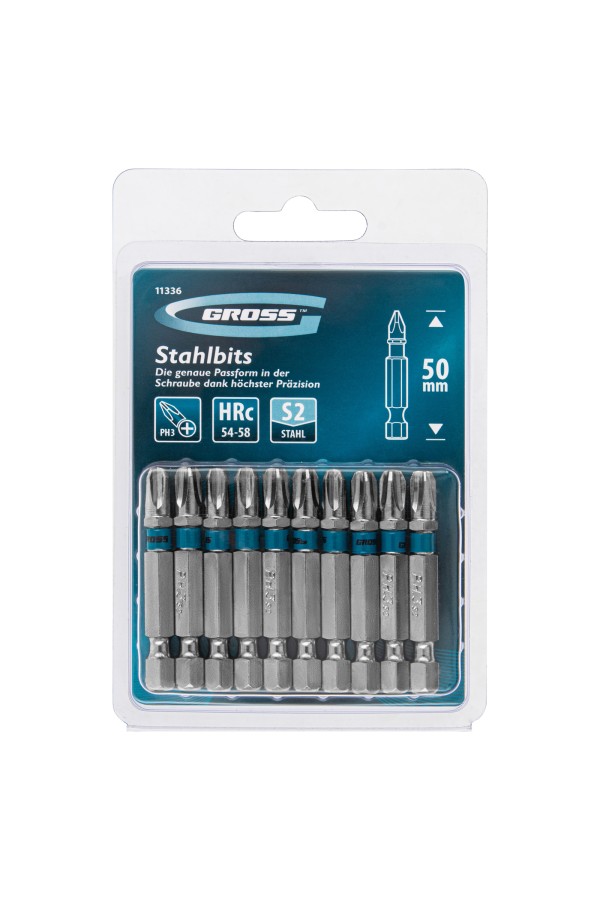Бита РН3 х 50, сталь S2, 10 шт. Gross