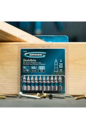 Бита РZ1 х 25, сталь S2, 10 шт. Gross