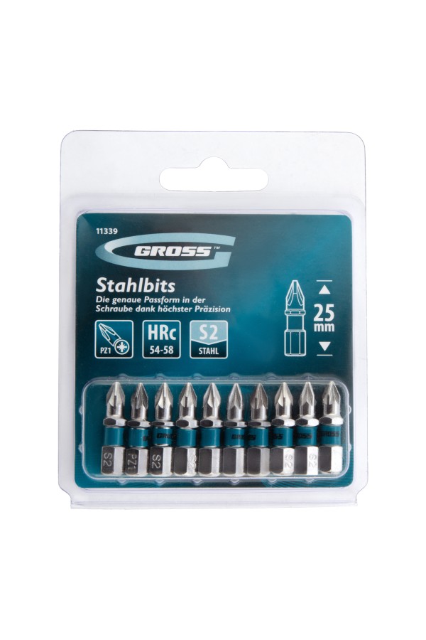 Бита РZ1 х 25, сталь S2, 10 шт. Gross