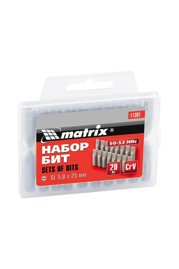 Бита PH1 x 25 мм, сталь 45Х, 20 шт, пластиковый бокс Matrix