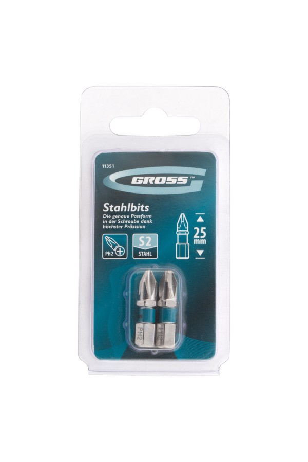 Бита РН2 х 25, сталь S2, 2 шт. Gross