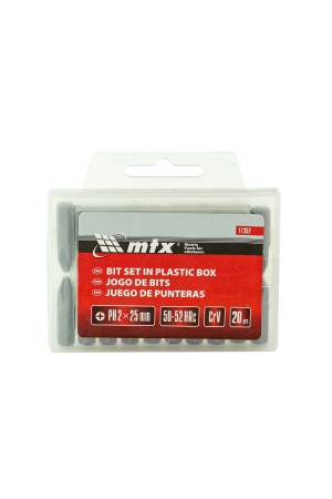 Бита PH2 x 25 мм, сталь 45Х, 20 шт, пластиковый бокс Matrix
