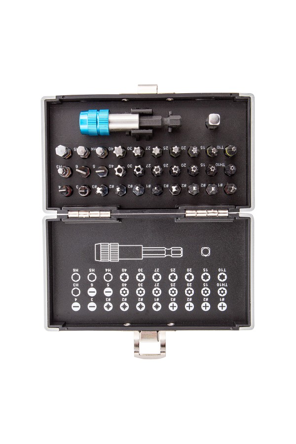 Набор бит, магнитный адаптер, сталь S2, пластиковый кейс, 32 предмета Gross