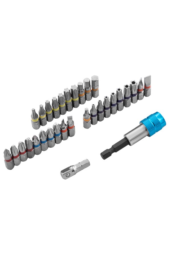 Набор бит, магнитный адаптер, сталь S2, пластиковый кейс, 32 предмета Gross