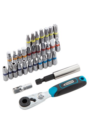 Набор бит, 1/4, магнитный адаптер, сталь S2, пластиковый кейс, 33 предмета Gross