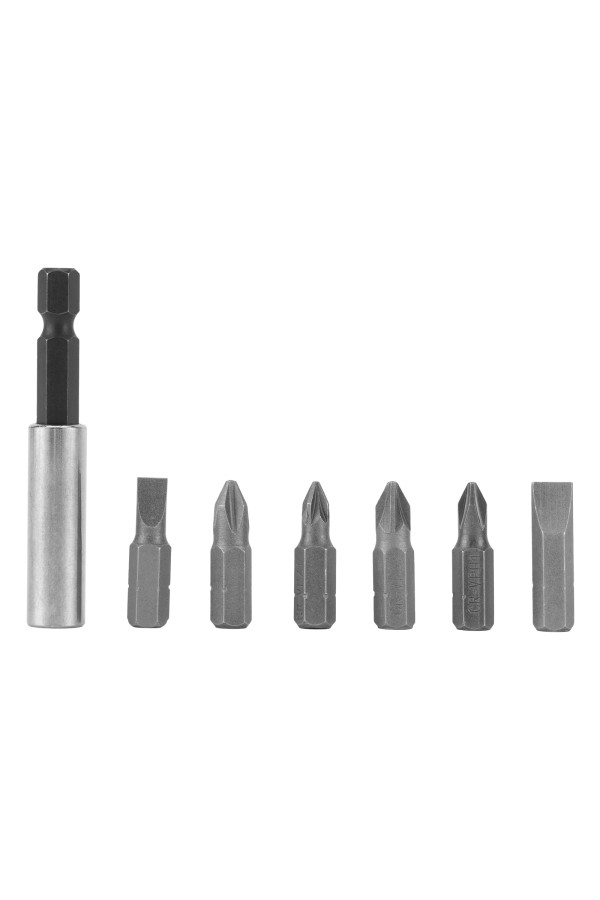 Набор бит, магнитный адаптер для бит, сталь 45Х, 7 предметов, пластиковый кейс Matrix