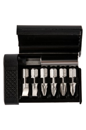 Набор бит, магнитный адаптер для бит, сталь 45Х, 7 предметов, пластиковый кейс Sparta