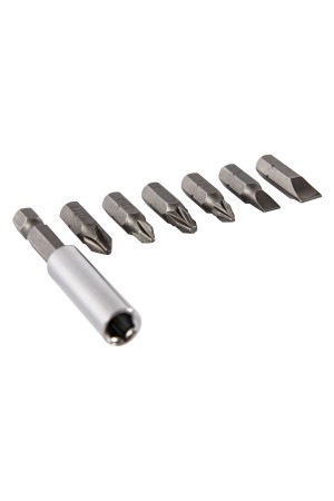 Набор бит, магнитный адаптер для бит, сталь 45Х, 7 предметов, пластиковый кейс Sparta