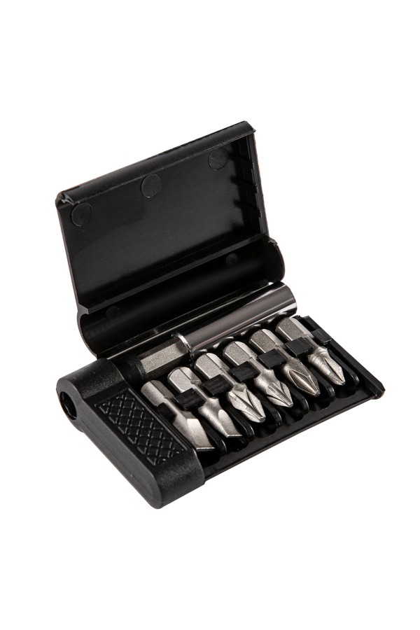 Набор бит, магнитный адаптер для бит, сталь 45Х, 7 предметов, пластиковый кейс Sparta