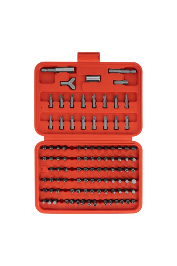Набор бит, адаптеры для бит, CrV, 100 предметов, пластиковый кейс Sparta