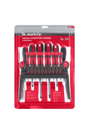 Набор отверток Fusion на подвесной полке 18 шт, CrV Matrix
