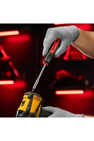 Отвертка с набором бит, 11 шт, Fusion, CrV, трехкомпонентная рукоятка 