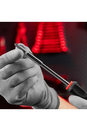 Отвертка с набором бит, 11 шт, Fusion, CrV, трехкомпонентная рукоятка 