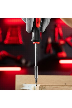 Отвертка с набором бит, 11 шт, Fusion, CrV, трехкомпонентная рукоятка 