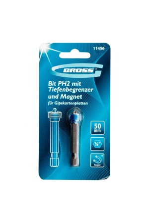 Бита PH2 x 50 мм с ограничителем и магнитом, для ГКЛ, S2 Gross