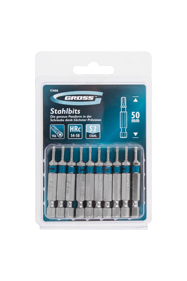 Бита Torx 6 х 50, сталь S2, 10 шт. Gross