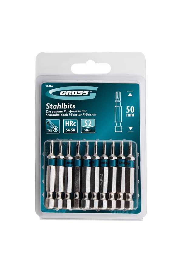Бита Torx 8 х 50, сталь S2, 10 шт. Gross