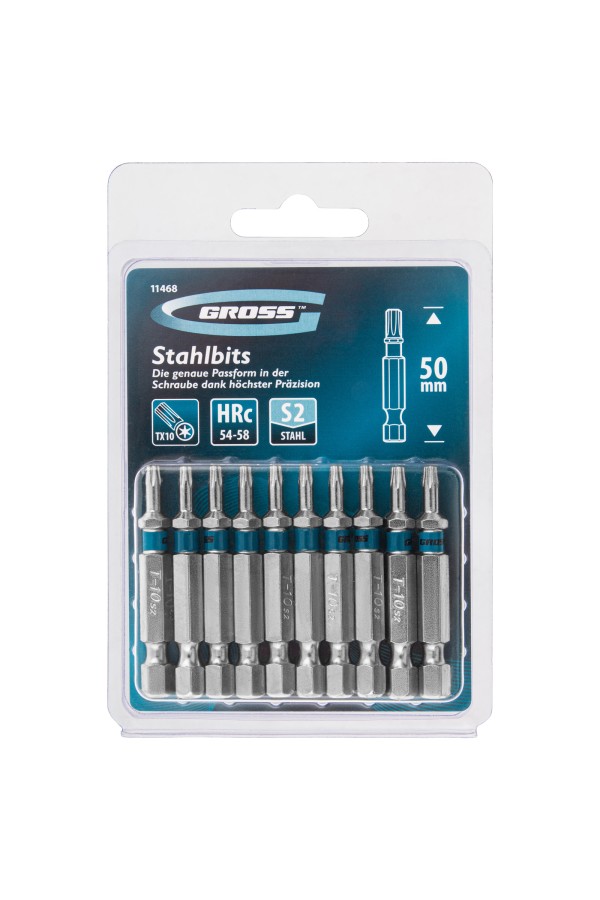 Бита Torx 10 х 50, сталь S2, 10 шт. Gross