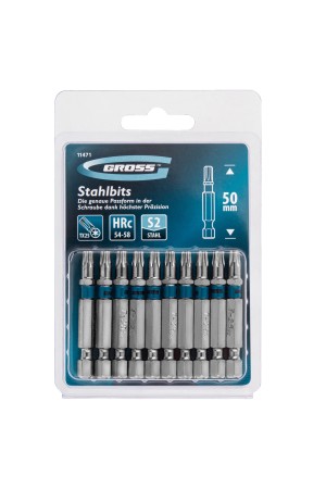 Бита Torx 25 х 50, сталь S2, 10 шт. Gross