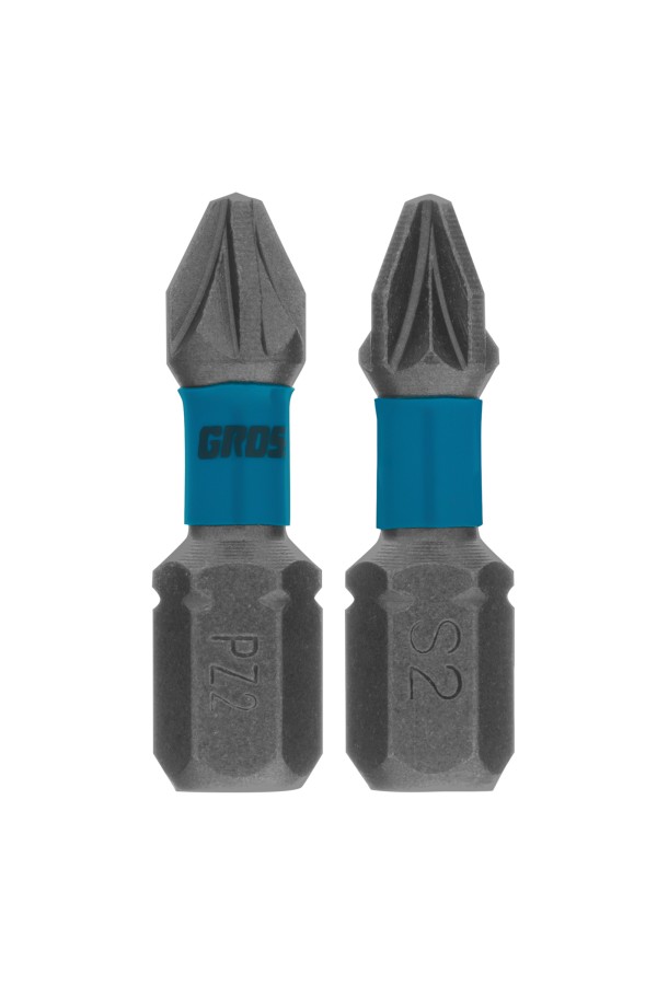 Бита торсионная PZ2 x 25 мм, для ударных шуруповертов, 2 шт. Gross