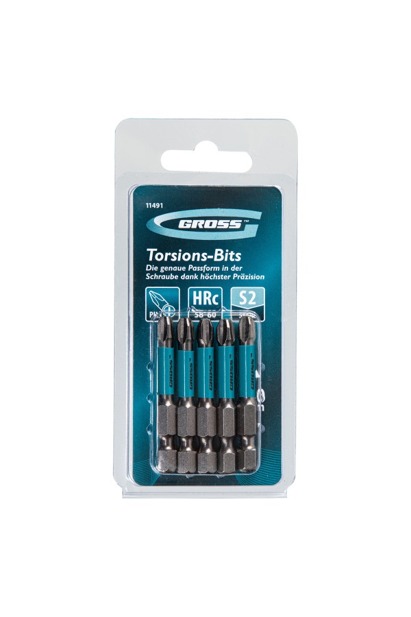 Бита торсионная PH3 x 50 мм, для ударных шуруповертов, 5 шт. Gross
