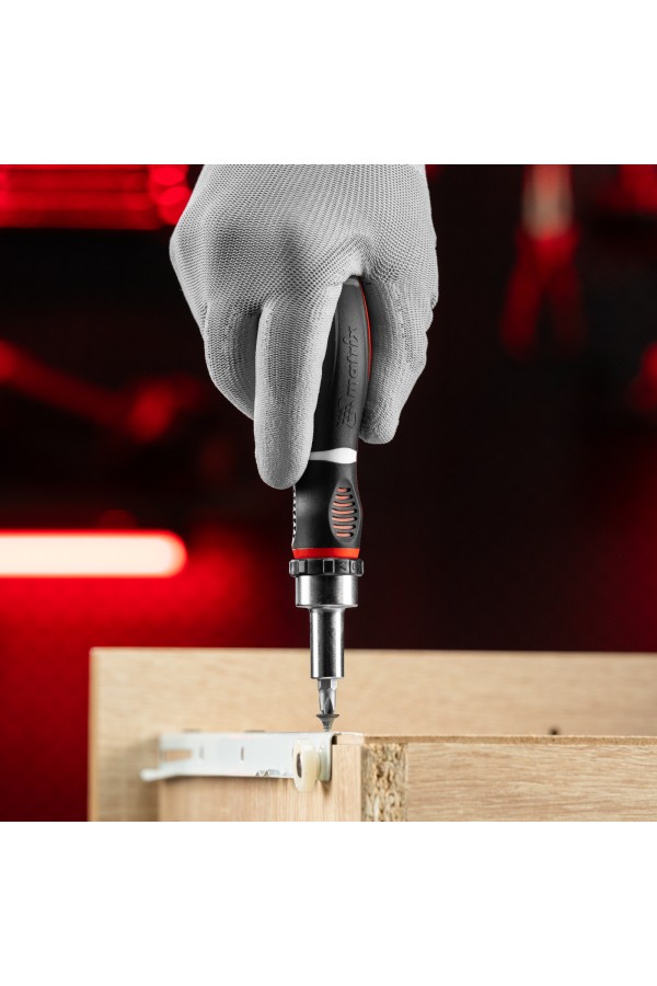 Отвертка реверсивная, набор бит, 11 шт, CrV Matrix