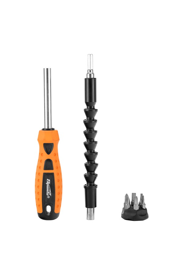 Отвертка телескопическая, набор бит, гибкий привод, 8 шт, Sparta