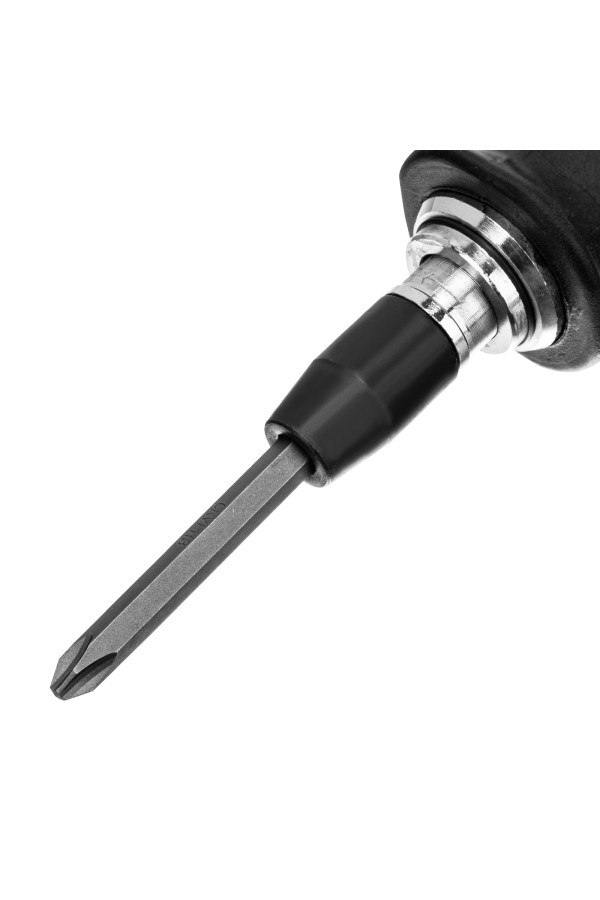 Отвертка ударно-поворотная 1/2, набор бит, 6 шт, черная ручка Профи, пластиковый бокс Matrix