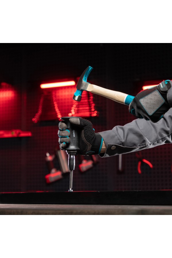 Отвертка ударно-поворотная 1/2, набор бит, 6 шт, черная ручка Профи, пластиковый бокс Matrix