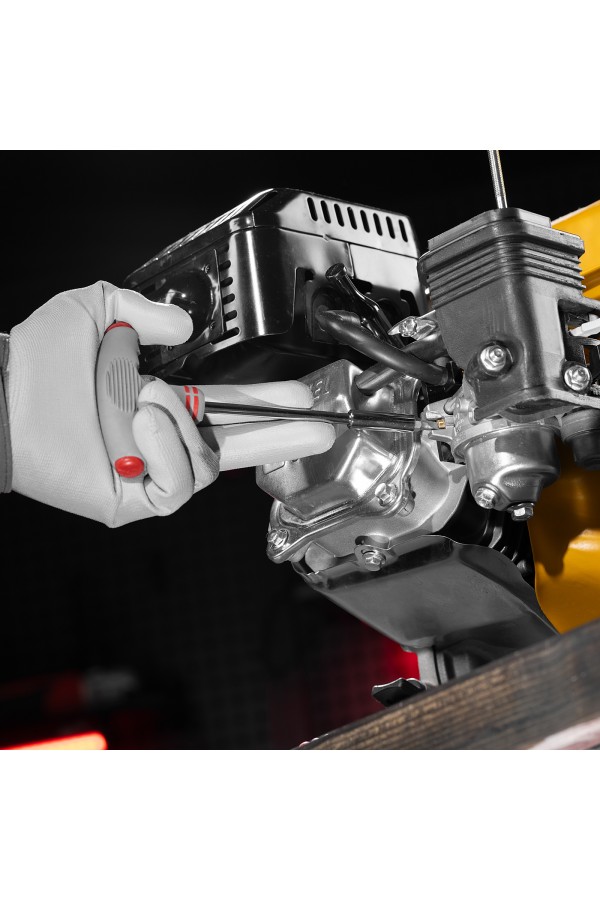 Отвертка с Т-образной эргономичной ручкой и набором бит, 11 шт, CrV Matrix