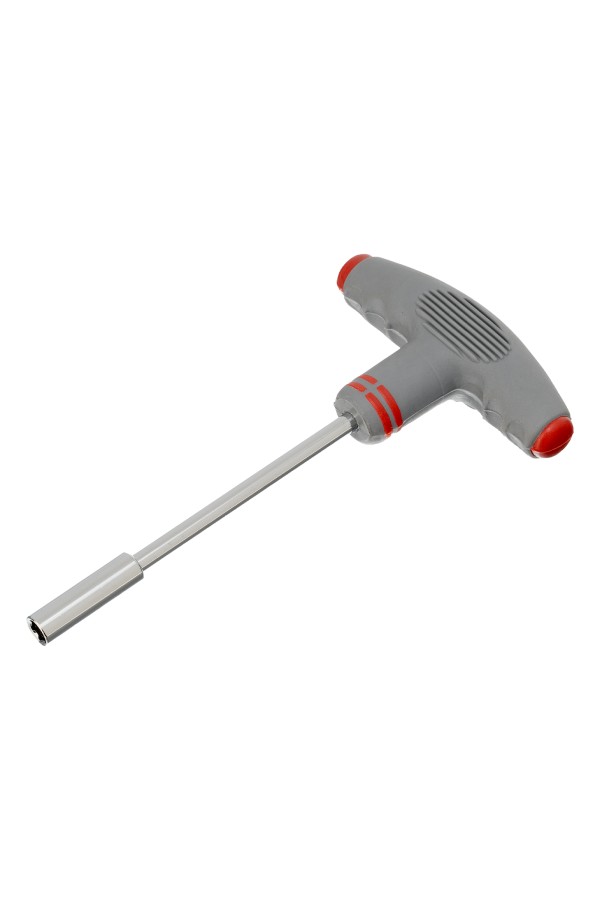 Отвертка с Т-образной эргономичной ручкой и набором бит, 11 шт, CrV Matrix