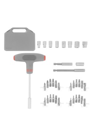 Отвертка с Т-образной эргономичной ручкой и набором насадок, 36 шт, CrV, пластиковый бокс Matrix