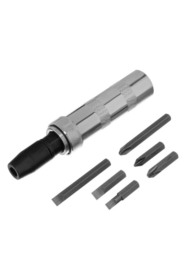 Отвертка ударно-поворотная 1/2, набор бит, 6 шт, пластиковый бокс Matrix