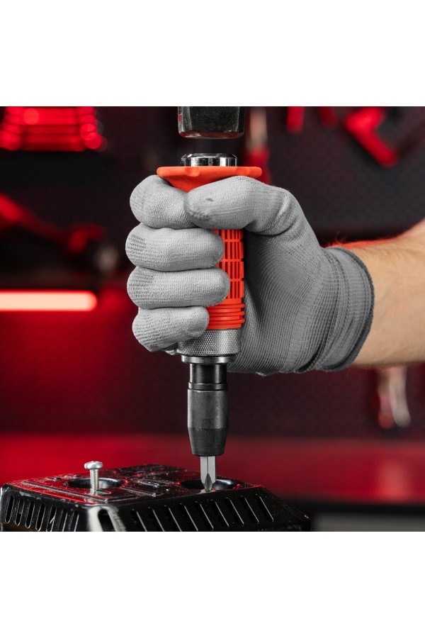 Отвертка ударно-поворотная 1/2, набор бит, 6 шт, обрезиненная ручка, пластиковый бокс Matrix