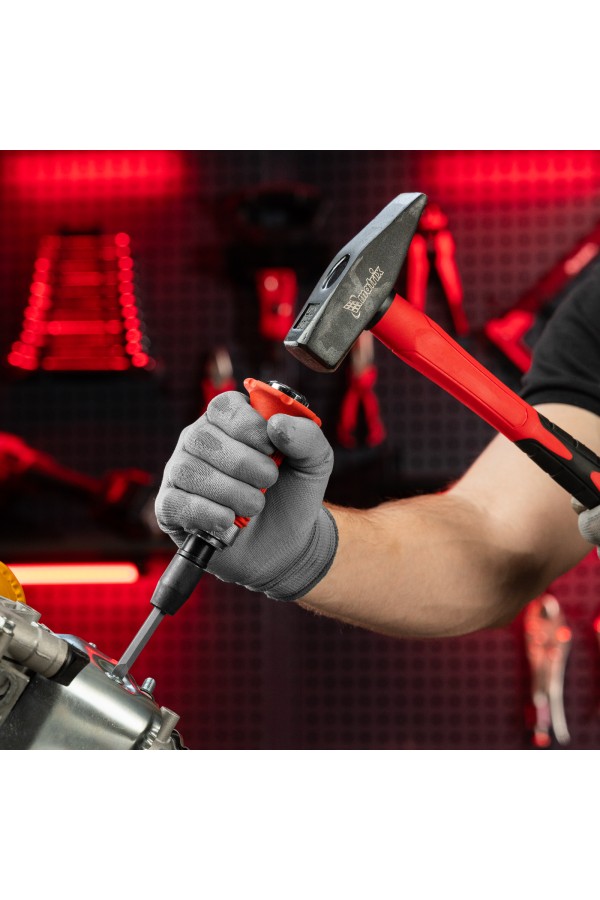 Отвертка ударно-поворотная 1/2, набор бит, 6 шт, обрезиненная ручка, пластиковый бокс Matrix